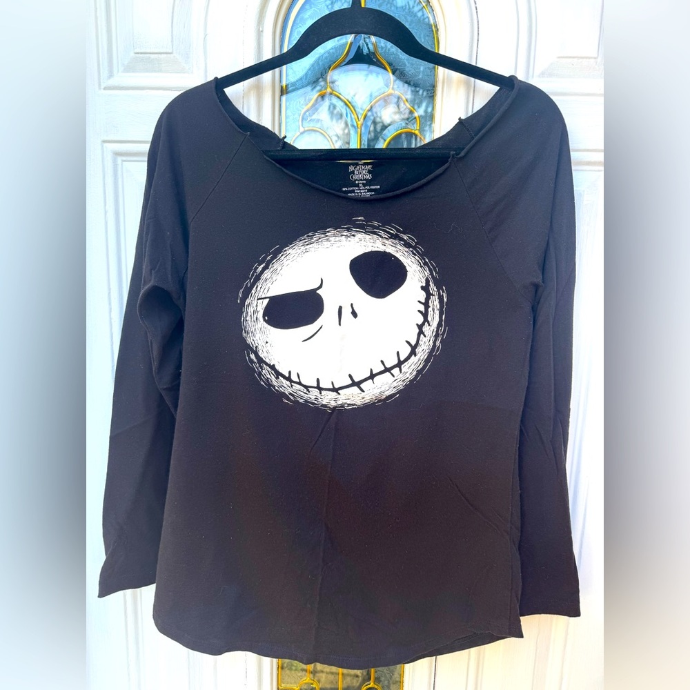 DISNEY Jack Skullington 3/4 Sleeve Tshirt Juniors size XL